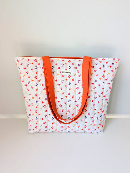 Orange Floral Carry All