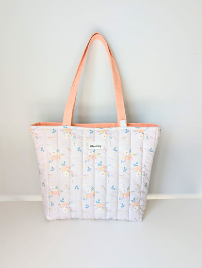 Peach Floral Carry All