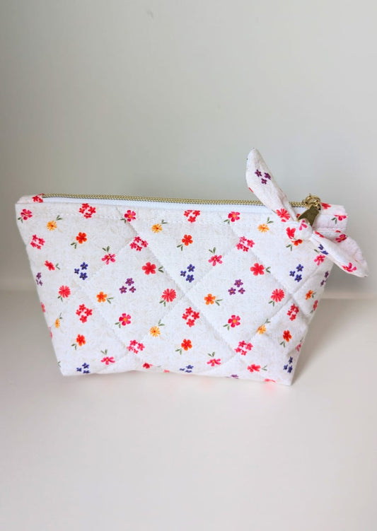 Orange Floral Luxe  Pouch