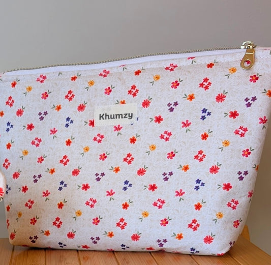 Orange Floral Regular Pouch