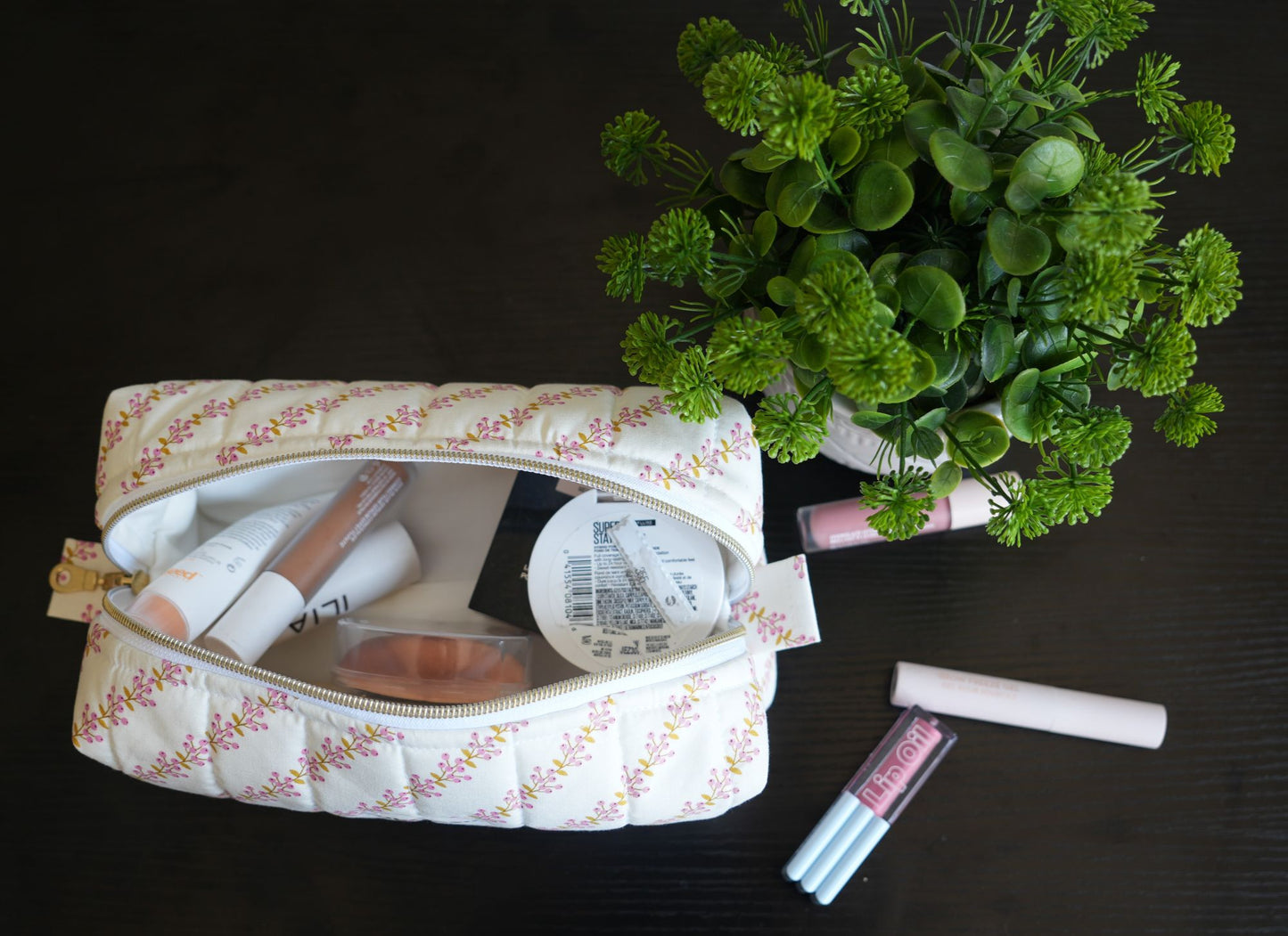 Pink Orchard Boxy Pouch